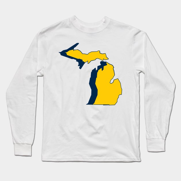 University of Michigan Wolverines - MI Maize & Blue Long Sleeve T-Shirt by CoolMomBiz